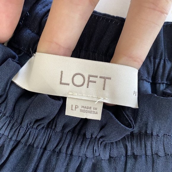 Loft Women's Top Petite PL Colorblock Blue Pink Yellow Halter Tank Blouse Flowy - Picture 4 of 10